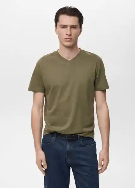 Camiseta Chelsea Oliva Talla L Hombre Mango
