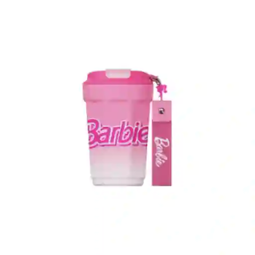 Vaso de Acero Doble Pared Con Correa Barbie Rosa 360 mL Miniso