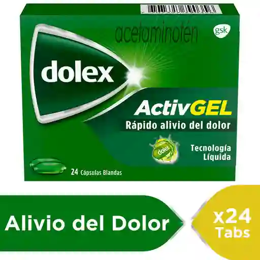 Dolex Acetaminofen Activgel Rápida Acción y Doble Tecnología x 24 Caps