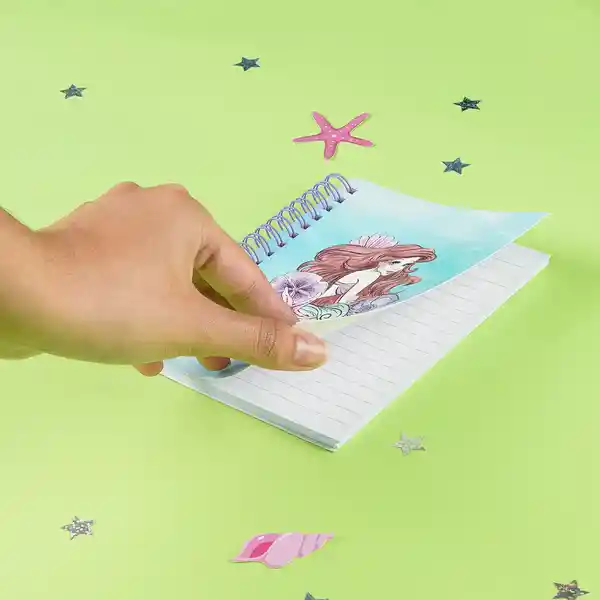 Miniso Cuaderno Con Alambre Disney la Sirenita A6 50 Hojas Rayadas