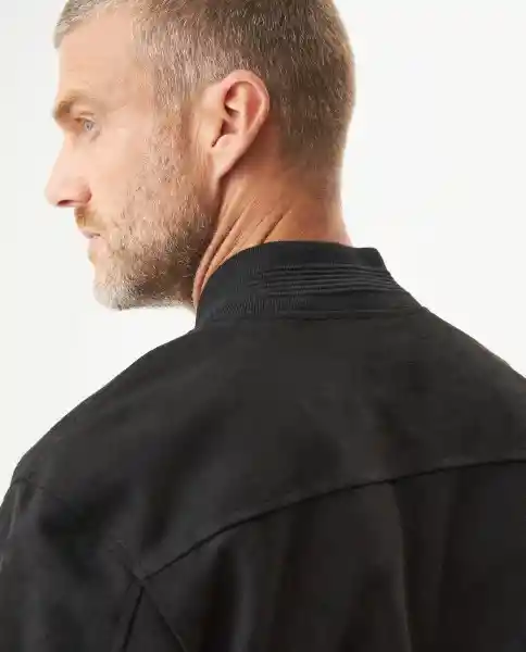 Chaqueta Suede Bomber Negro Sombrio Ultraoscuro T.L Chevignon