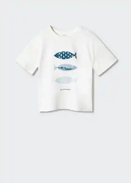 Camiseta Fish Offwhite Talla 08 Niñas Mango