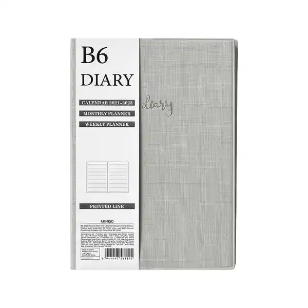 Libreta de Notas Con Calendario Gris