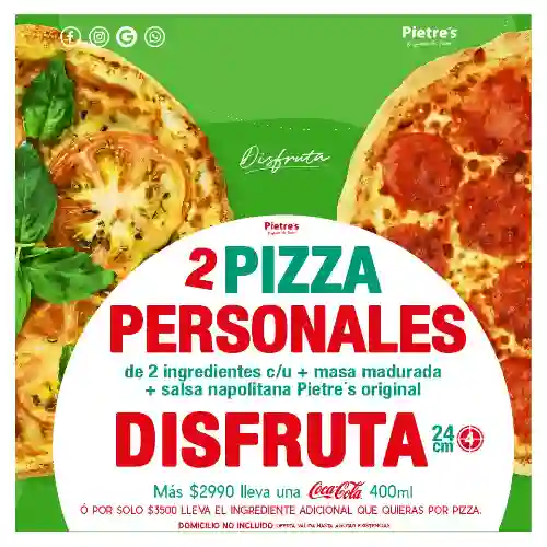 2 Pizzas Premium Personales - Masa Original