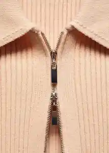 Buzo Cardigan Pintón Beige Talla M Mujer Mango