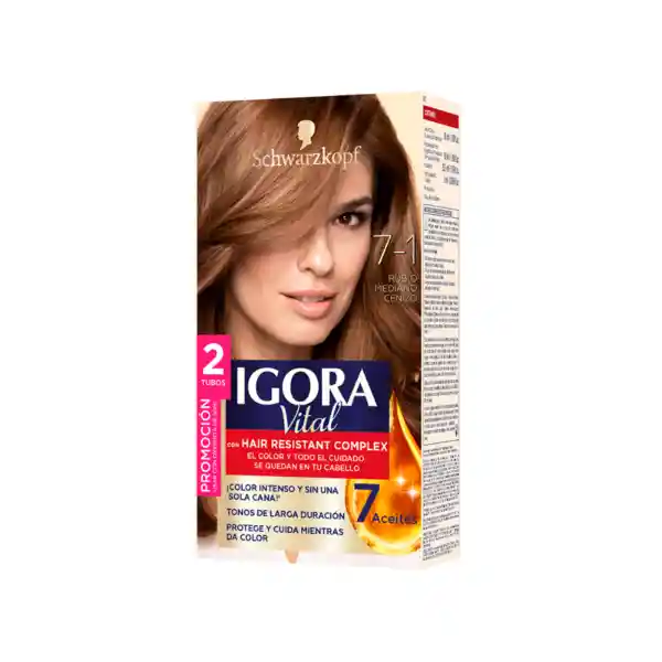 Igora Tinte Vital Rubio Mediano Cenizo 7-1 100 mL