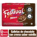 Festival Galletas de Chocolate Rellenas con Crema Sabor Vainilla