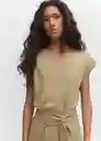 Vestido Nita Khaki Talla S Mujer Mango