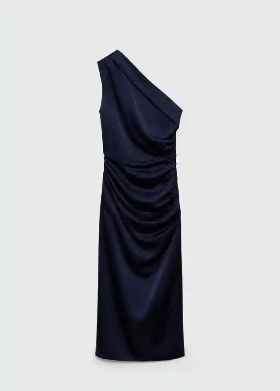 Vestido Safron Azul Noche Talla 24 Mujer Mango