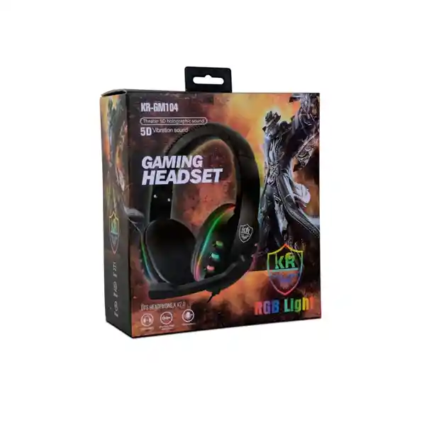 Diadema Gamer Kr-Gm104 RGb Micrófono Ergonómica High Sound