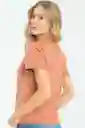Camiseta Escote V Color Blush Talla M Ragged