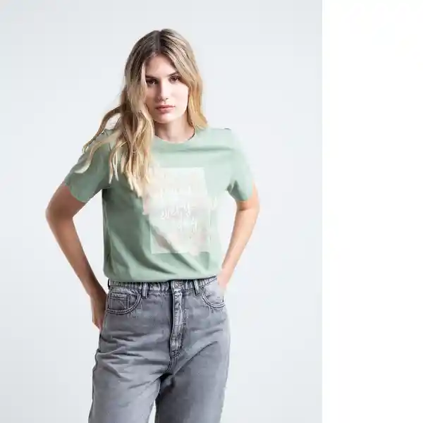 Camiseta Mujer Verde Tomillo Oscuro M 405E022 Naf Naf