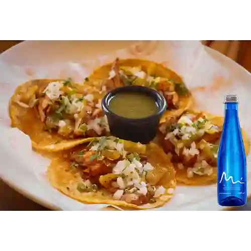 Combo Tacos de Pollo X 4 + Agua Manantial Sin Gas