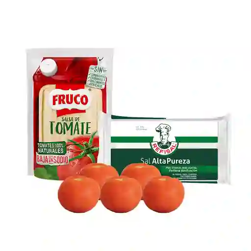 Combo Fruco Salsa de Tomate 100% Natural + Refisal Sal