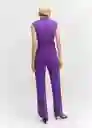 Enterizo Mono Atena Morado Talla 28 Mujer Mango