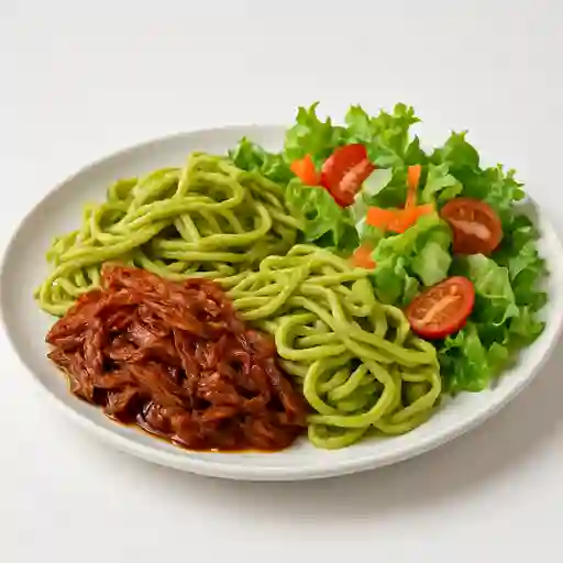 Pulled Pork con Fetuchini Pesto