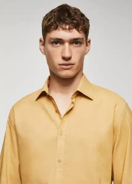 Camisa Ibiza Ocre Talla L Hombre Mango