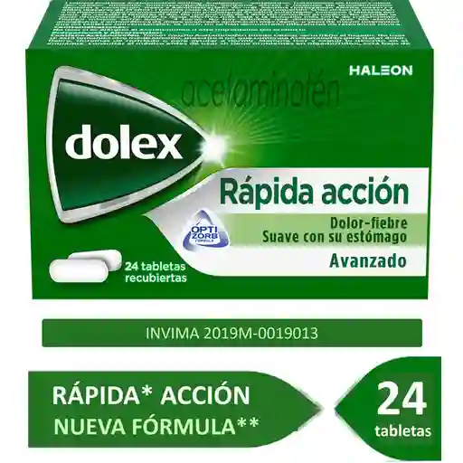 Dolex Rapida Accion Acetaminofen 500 Mg