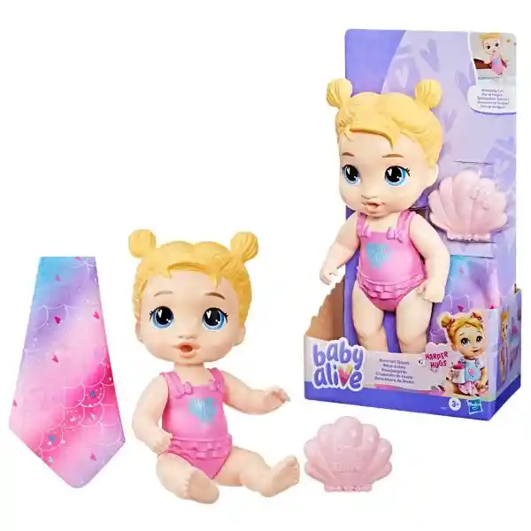 Baby Alive Muñeca Harper Hugs Chapuzón de Sirena