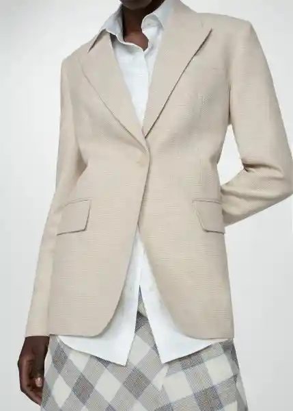 Blazer Americana Malibu Marrón Talla M Mujer Mango