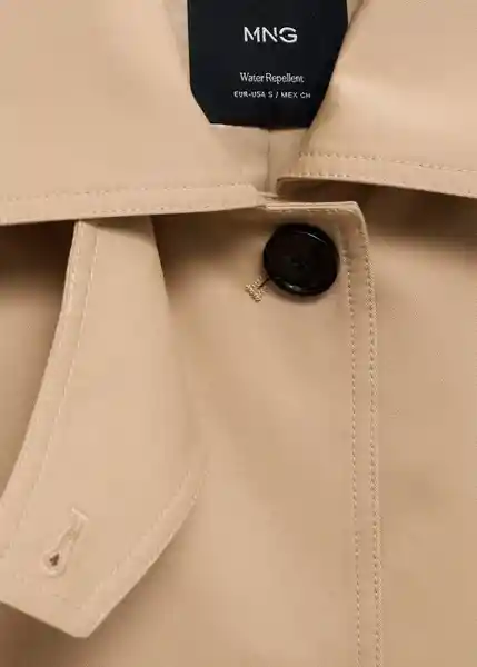 Abrigo Trench Rib Camel Talla 18 Mujer Mango