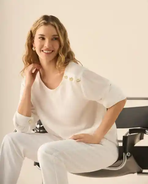 Camisa Blanco 0 Claro Talla M 413G019 Esprit