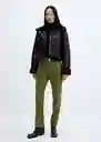 Pantalón Creta Verde Talla 42 Mujer Mango