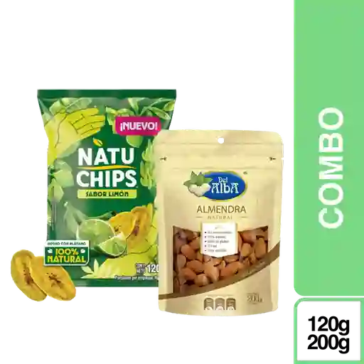 Combo Snack Natuchips Limón 120 g + Del Alba Almendra Natural