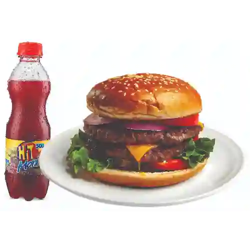 Hamburguesa Doble Carne + Papas + Hit