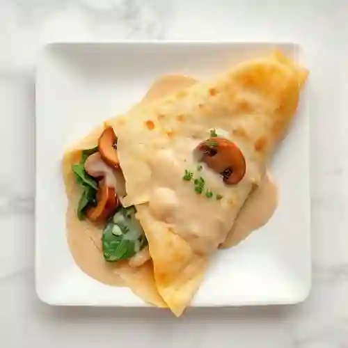 Crepe de Queso, Champiñones y Espinaca
