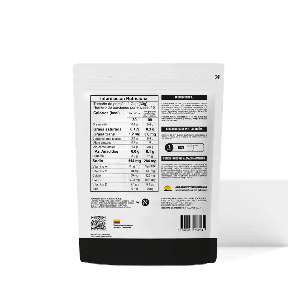 Proteina Huevo Wakeup Sabor Vainilla