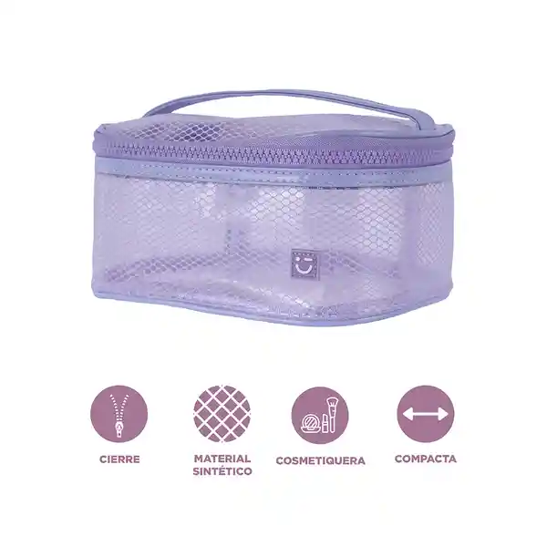 Cosmetiquera Plastificada Serie Miniso Morado Miniso