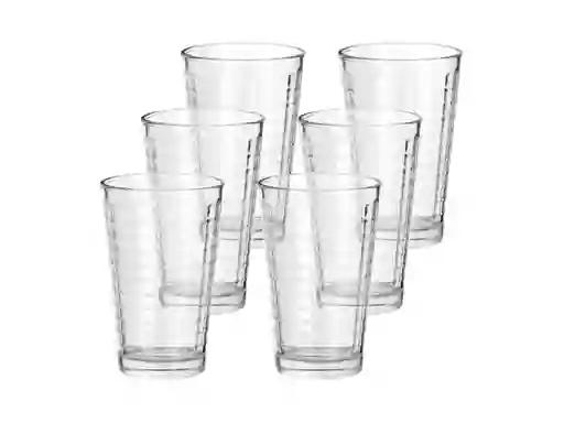 Set Vasos de Vidrio Alto Con Relieve Casaideas