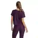 Camiseta Crop Top Oversize Wine Noir Mujer Morado-l