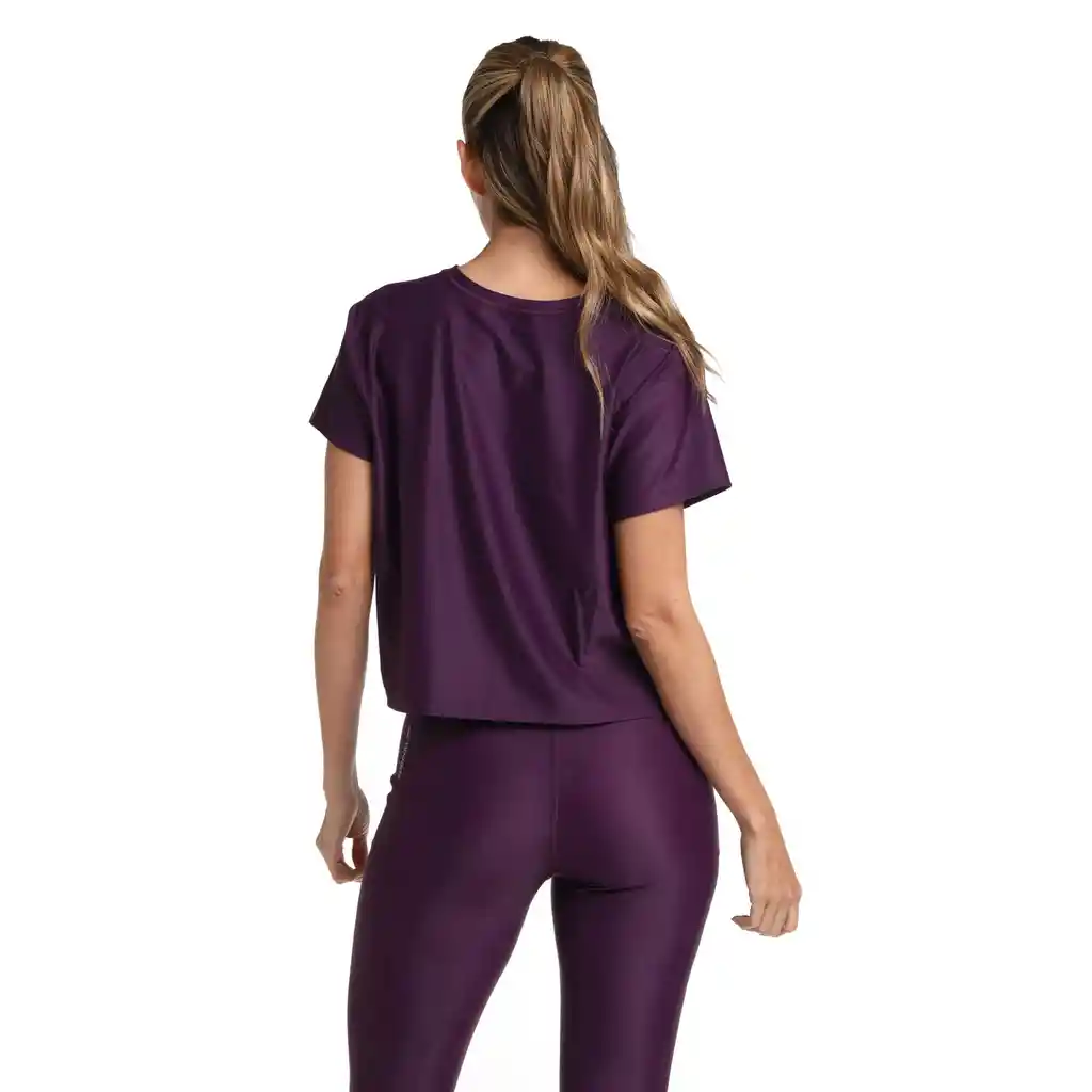 Camiseta Crop Top Oversize Wine Noir Mujer Morado-l