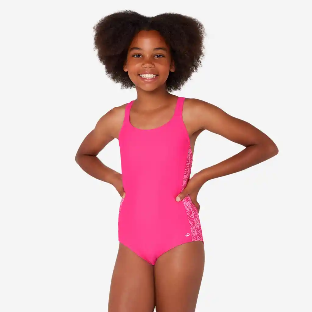 Vestido De Baño Natación Niña De 7-8 Años 100 Viki Rosado