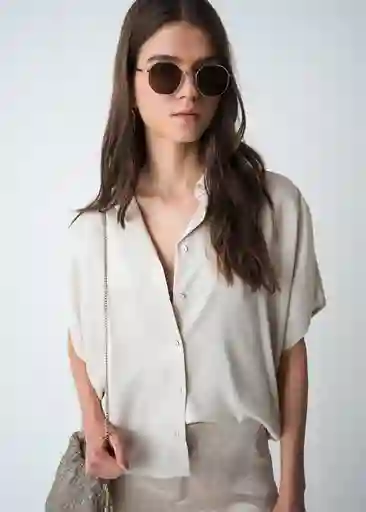 Camisa Yerai Mujer Crudo Abedul Claro Talla M 513G393 Naf Naf