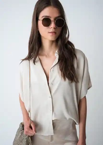 Camisa Yerai Mujer Crudo Abedul Claro Talla M 513G393 Naf Naf