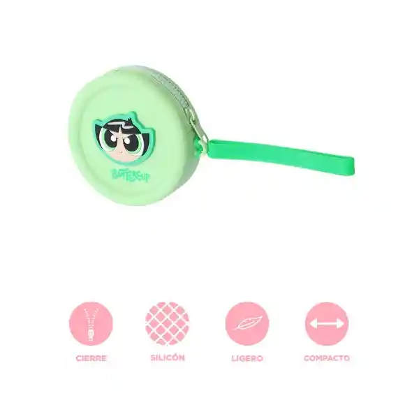 Monedero Redondo Serie Las Chicas Súper Poderosas Verde Miniso