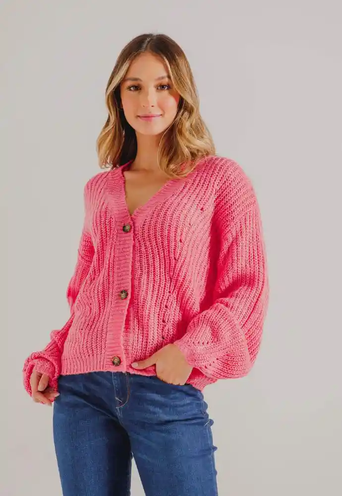 Cardigan S-rosado