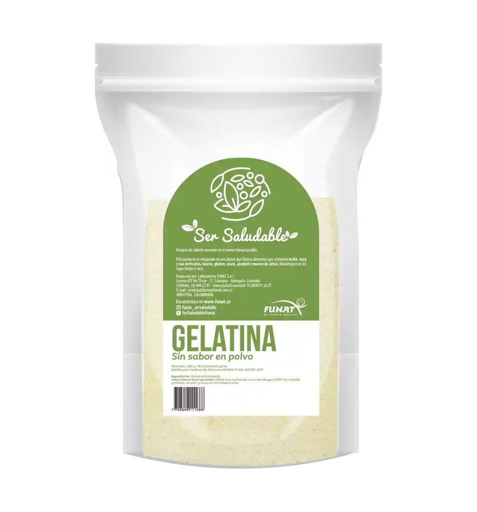 Funat Gelatina Sin Sabor en Polvo