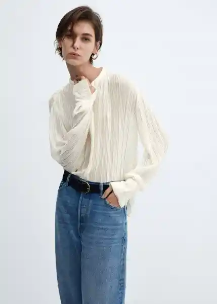 Blusa Alice Crudo Talla M Mujer Mango