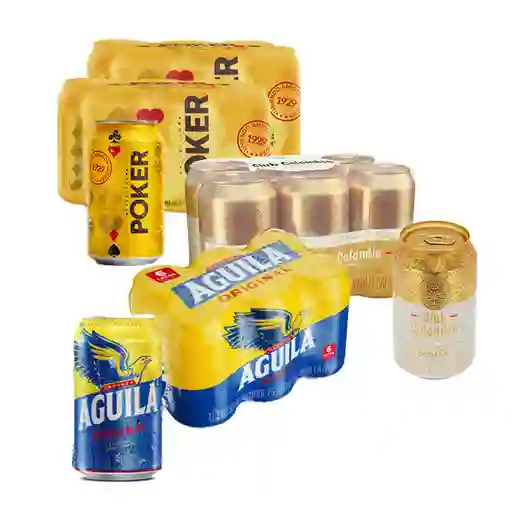 Combo Aguila Cerveza Original + Club Colombia Cerveza Dorada