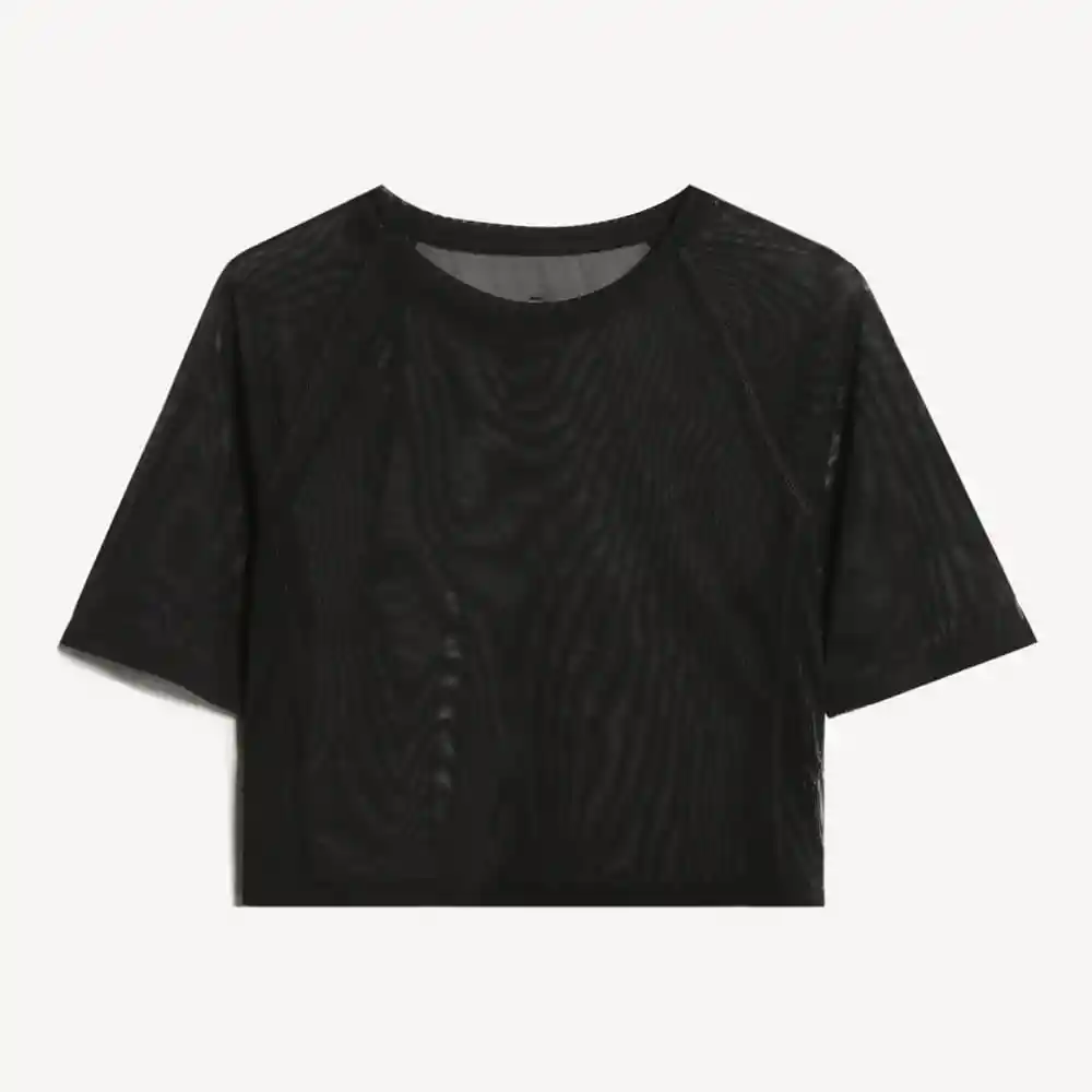 Camiseta Manga Corta Ranglan en Mesh Mujer Seven Seven Talla L