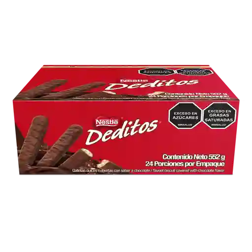 DEDITOS Galletas dulces cubiertas con sabor a chocolate 24 Unds x 552g