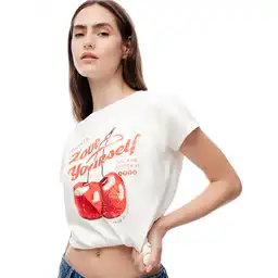 Camiseta Manga Corta en Algodon Femenino Loren Gef Talla S