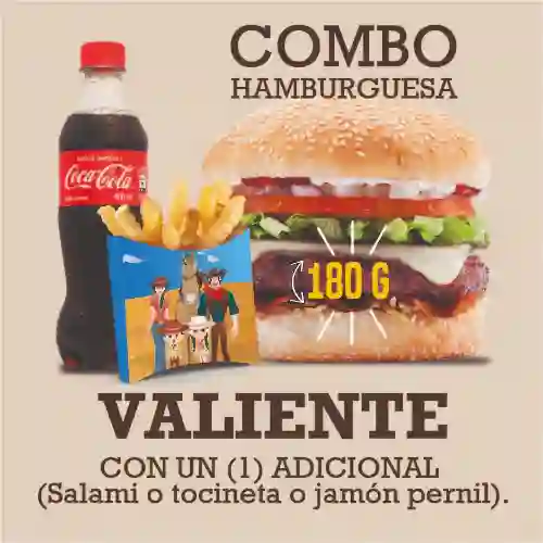 Combo Hamburguesa Valiente 180 G