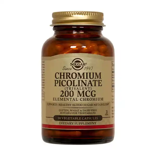 SOLGAR Suplemento Chromium Picolinate 90 Cápsulas (200 Mg)