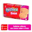 Festival Galletas Tipo Sándwich Rellenas con Crema de Fresa