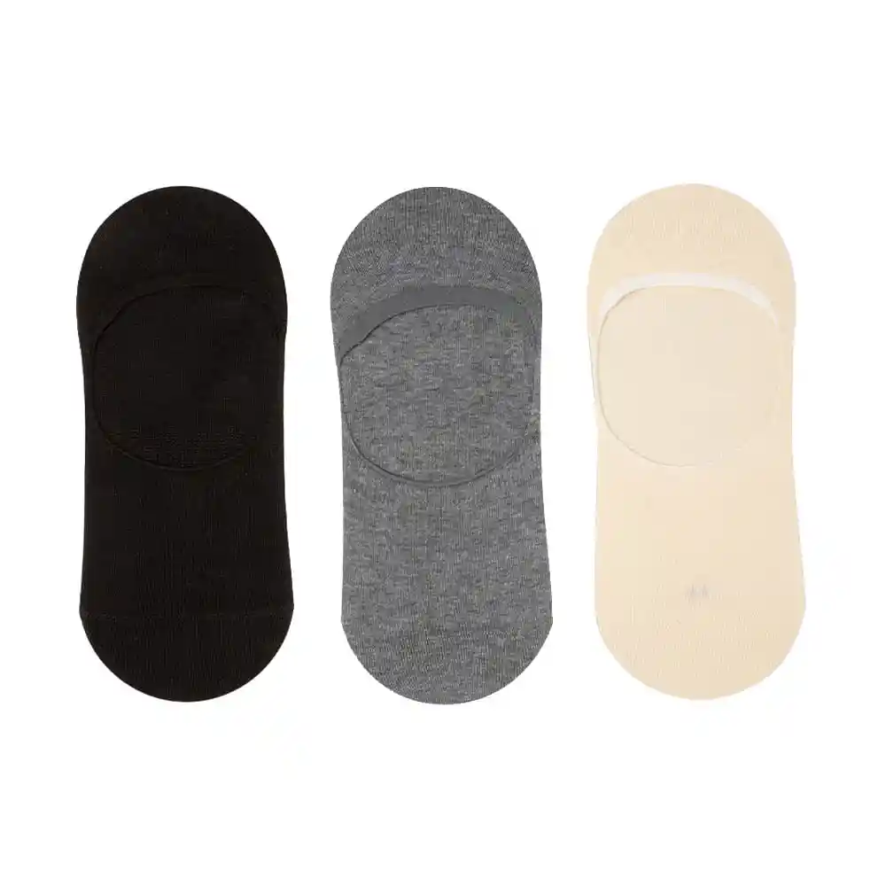 Medias Casual Tipo Baleta Femenino New Marbella Fem X3 Punto Blanco Talla 9-11